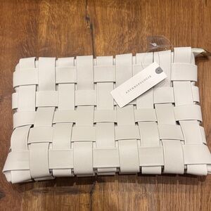 Anthropologie Cream Woven Clutch